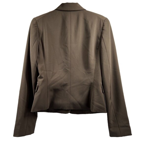 Tahari Women's Jacket Blazer Size 2 Solid Brown 3 Buttons Lined Long Sleeves - Picture 2 of 9